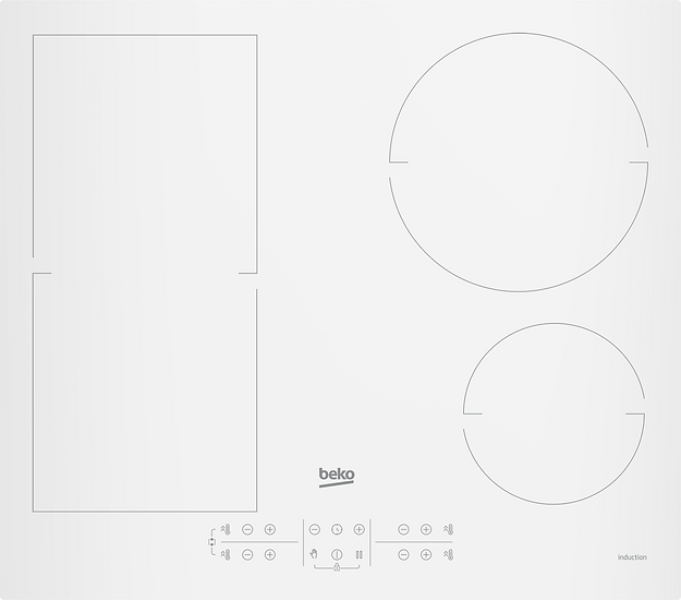 Beko Built-In Hob Induction 4 Zones 60 cm White SKU: HII64200FMTW