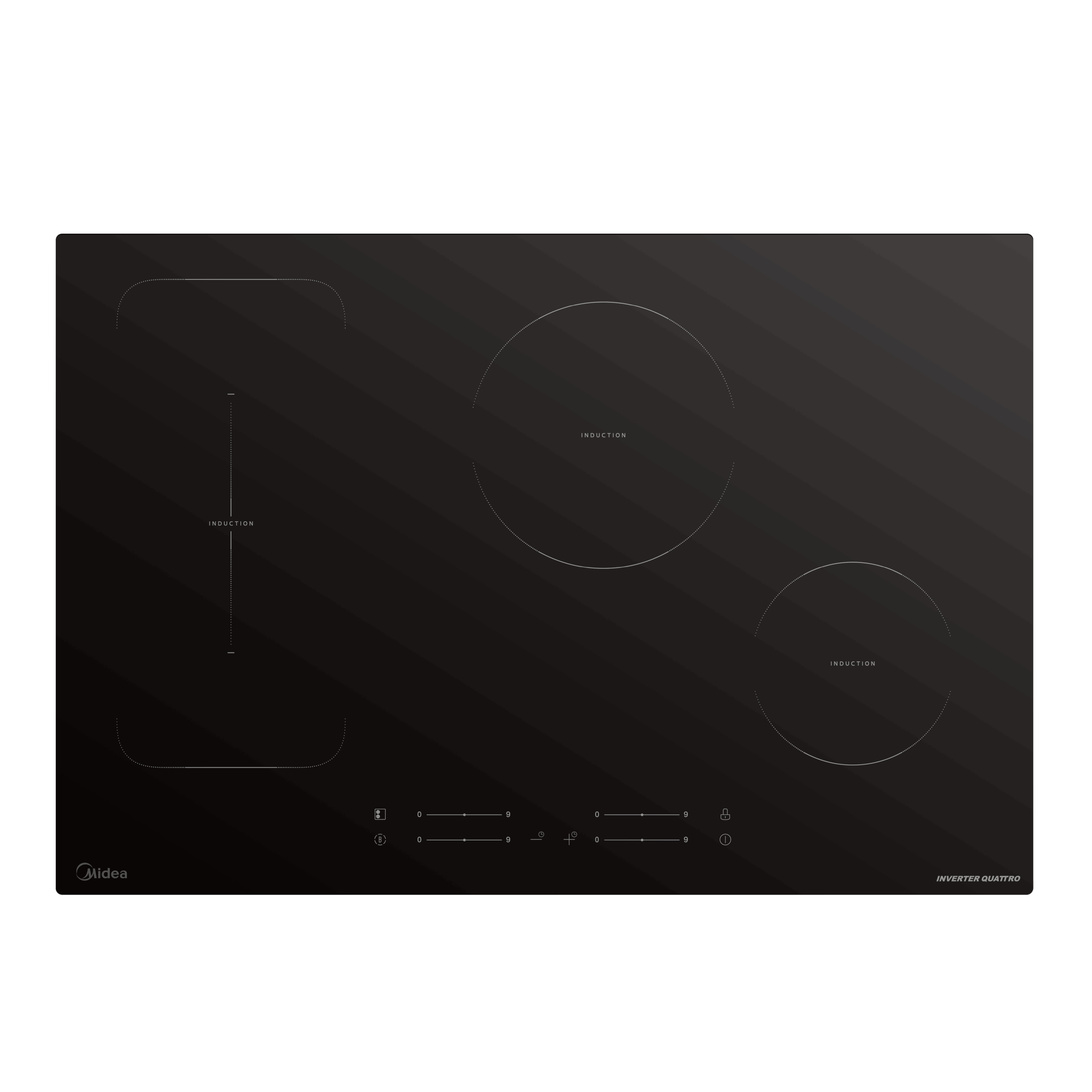 MIDEA 77 cm induction hob, 1 bridge – Black glass (MIH740F98K0)