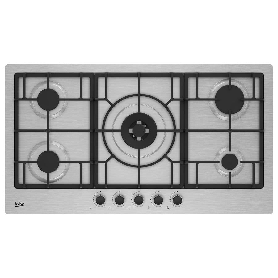 Beko Hob Gas 4 Burner 1 Wok Inox 90cm #HIMW95225SX