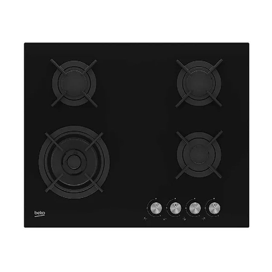 Beko Hob Gas 4 Burner Glass Blk. 60 cm #HILW64222S
