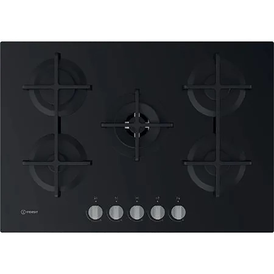 Indesit GasHob 5 Burner Glass 75cm Black #IN-ING72T/BK (BLACK FRIDAY OFFER)