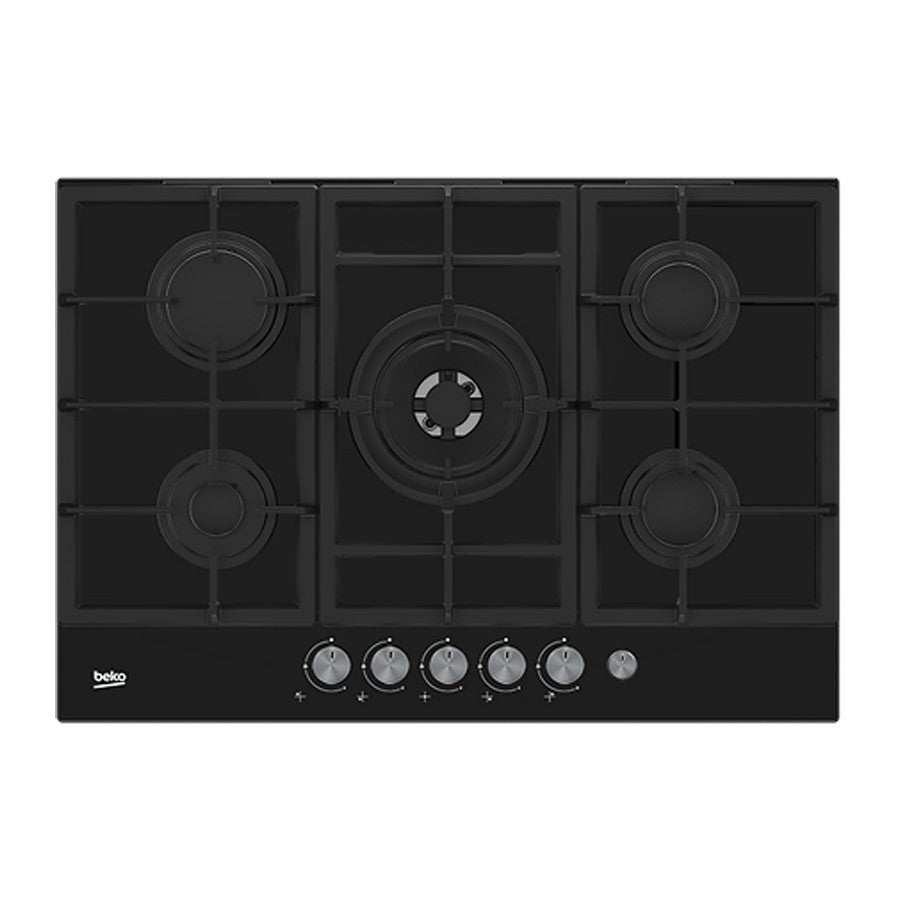 Beko Hob Gas 5 Burners Glass Black 90cm #HISW95226SEL
