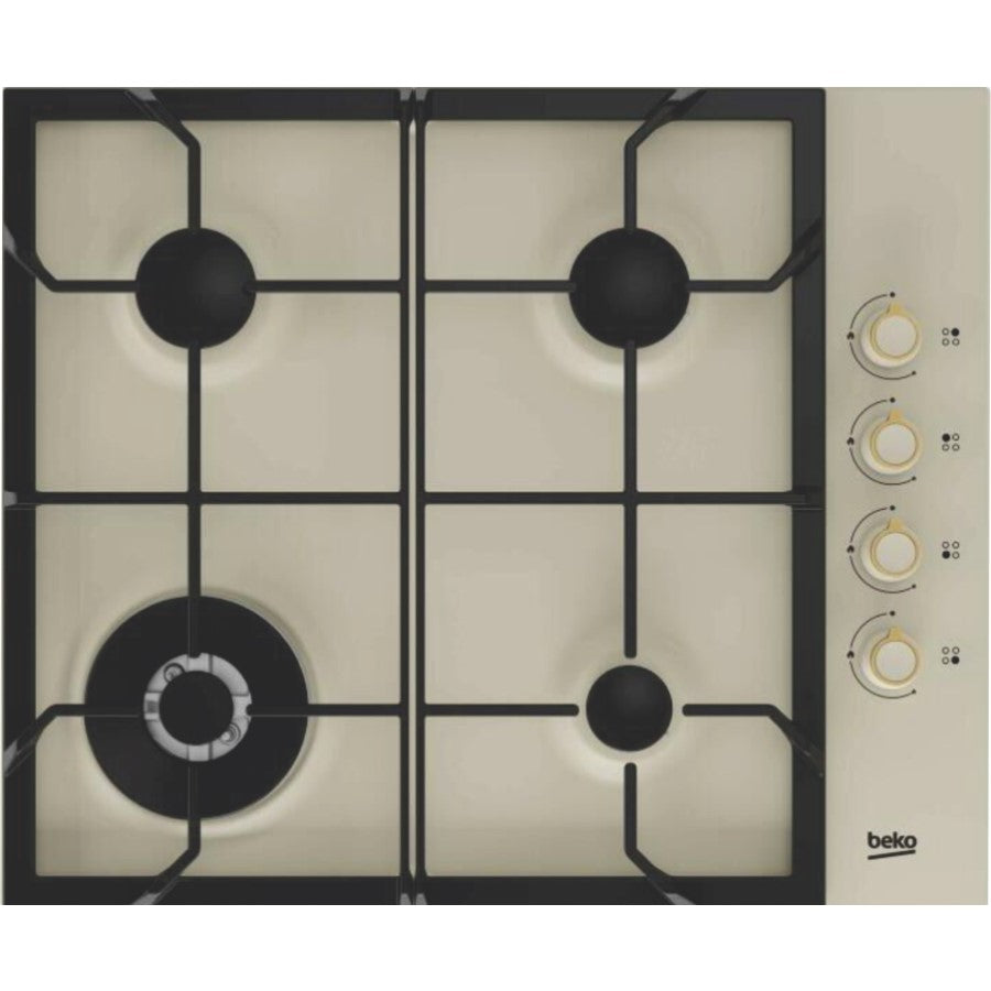 Beko Hob Gas 4 Burners Cream 60 cm #HIGG64125SCR