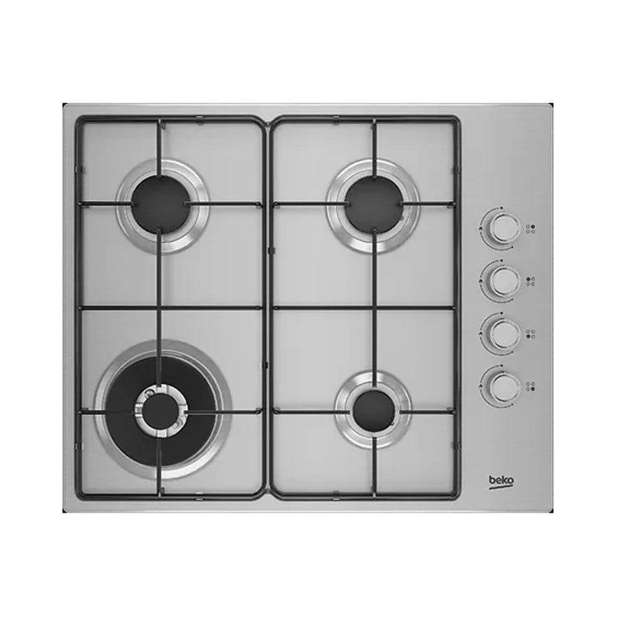 Beko Hob Gas 4 Burners Inox 60 cm #HIBG64123SX