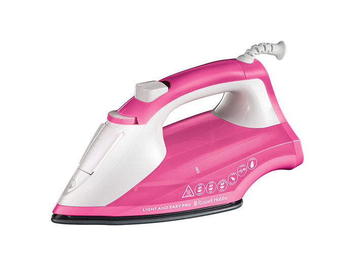 Russell Hobbs Pro Ceramic Light & Easy Steam Iron Pink 2600W 26461-56 PL3