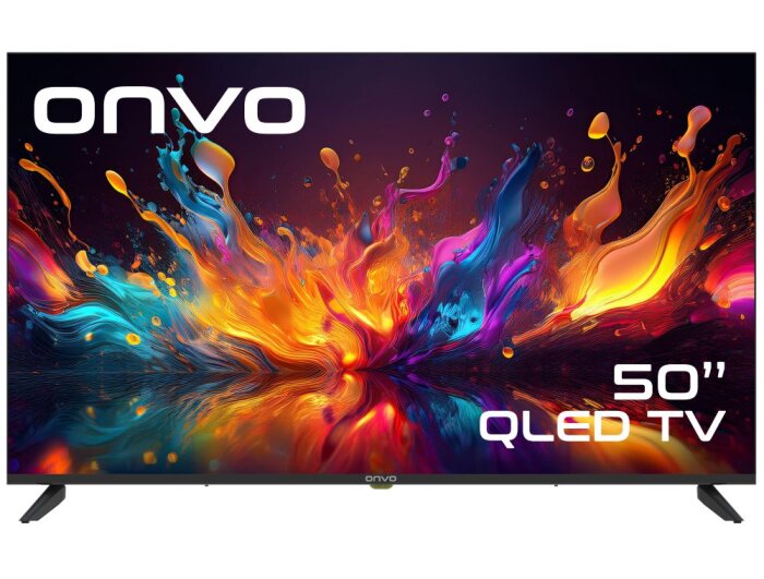 Onvo 50OVF9001UQ- 50in QLED  4k/UHD - Frameless Google Android Tv - BT Remote - DVB-T2/C/S2 - Netflix/Youtube/Prime/Disney