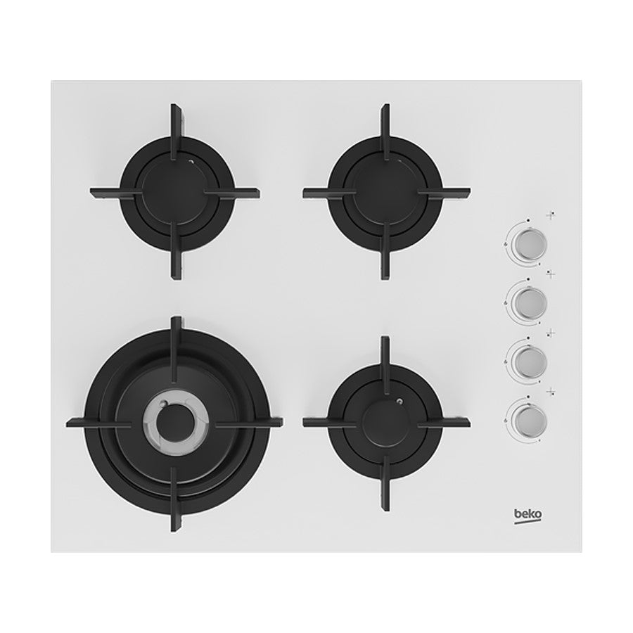 Beko Hob Gas 4 Burners White 60 cm #HILW64122SW