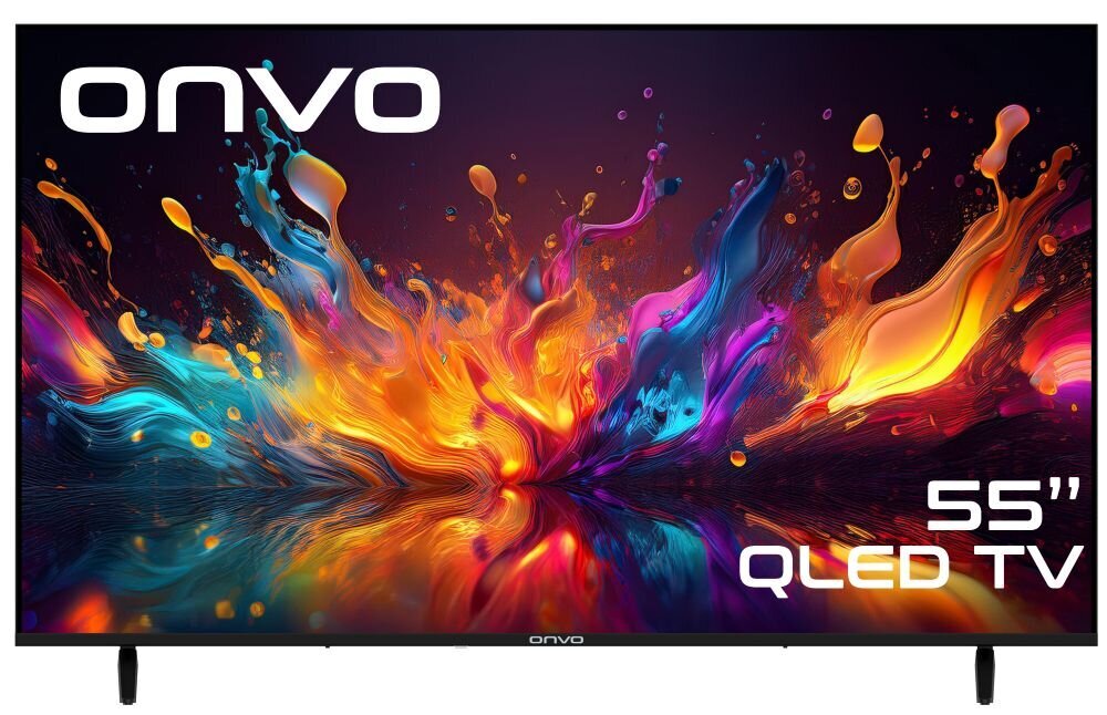 Onvo 55VQ90F3UA - 55in QLED 4K/UHD - Frameless Google Android Tv - BT Remote - DVB-T2/C/S2 - Netflix/Youtube/Prime/Disney
