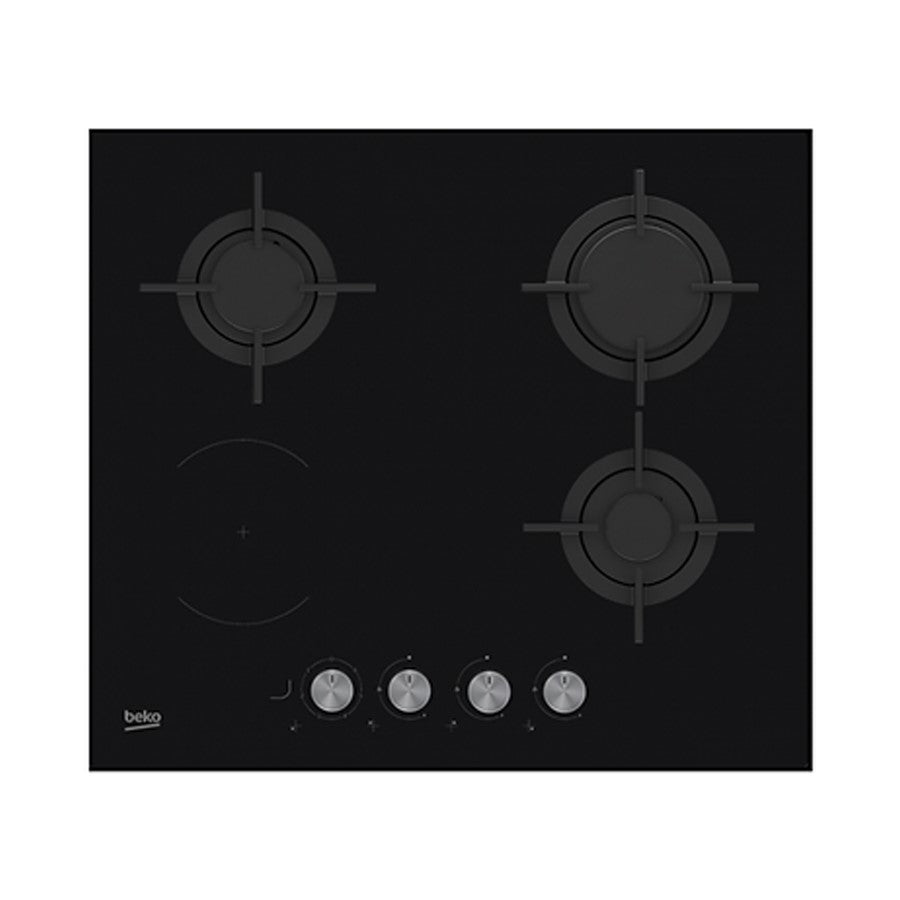 Beko Hob 4 Burners 3 Gas+1 Electric 60cm #HILM64222SV