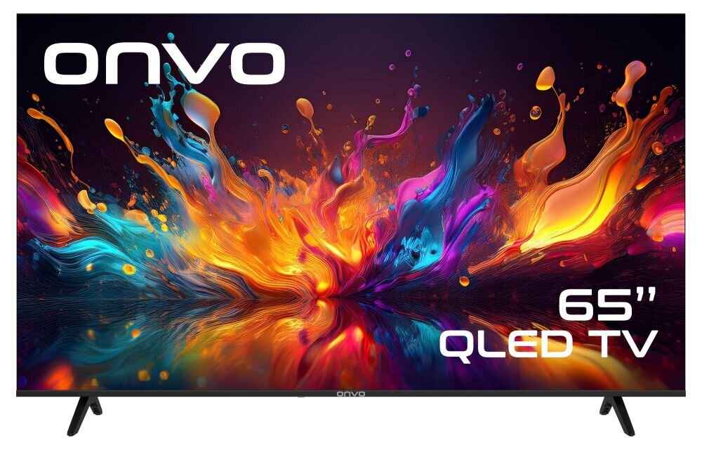 Onvo 65VQ90F3UA - 65in QLED 4K/UHD - Frameless Google Android Tv - BT Remote - DVB-T2/C/S2 - Netflix/Youtube/Prime/Disney