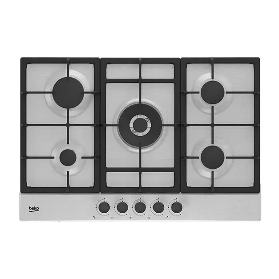 Beko Hob Gas 5 Burners S/Steel 75 cm #HIAW75225SXE