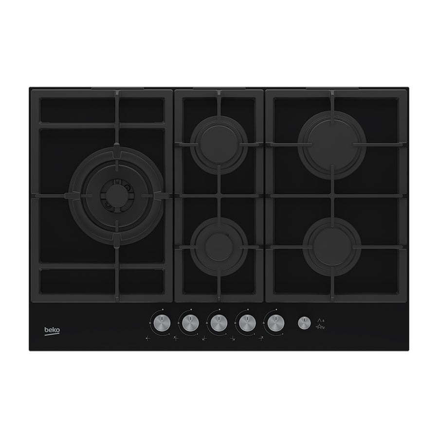 Beko Hob Gas 5 Burner Glass Black 75 cm #HILL75235S