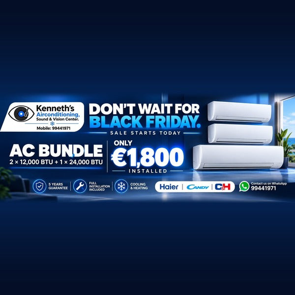AC Bundle – 2 × 12,000 BTU + 1 × 24,000 BTU – Installed