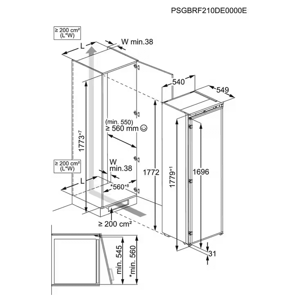 AEG TB7NA181ES Built In Freezer 177CM, No Frost
