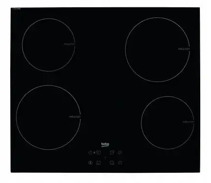 Beko Built-In 4 Zone Induction Hob 60cm Black Glass