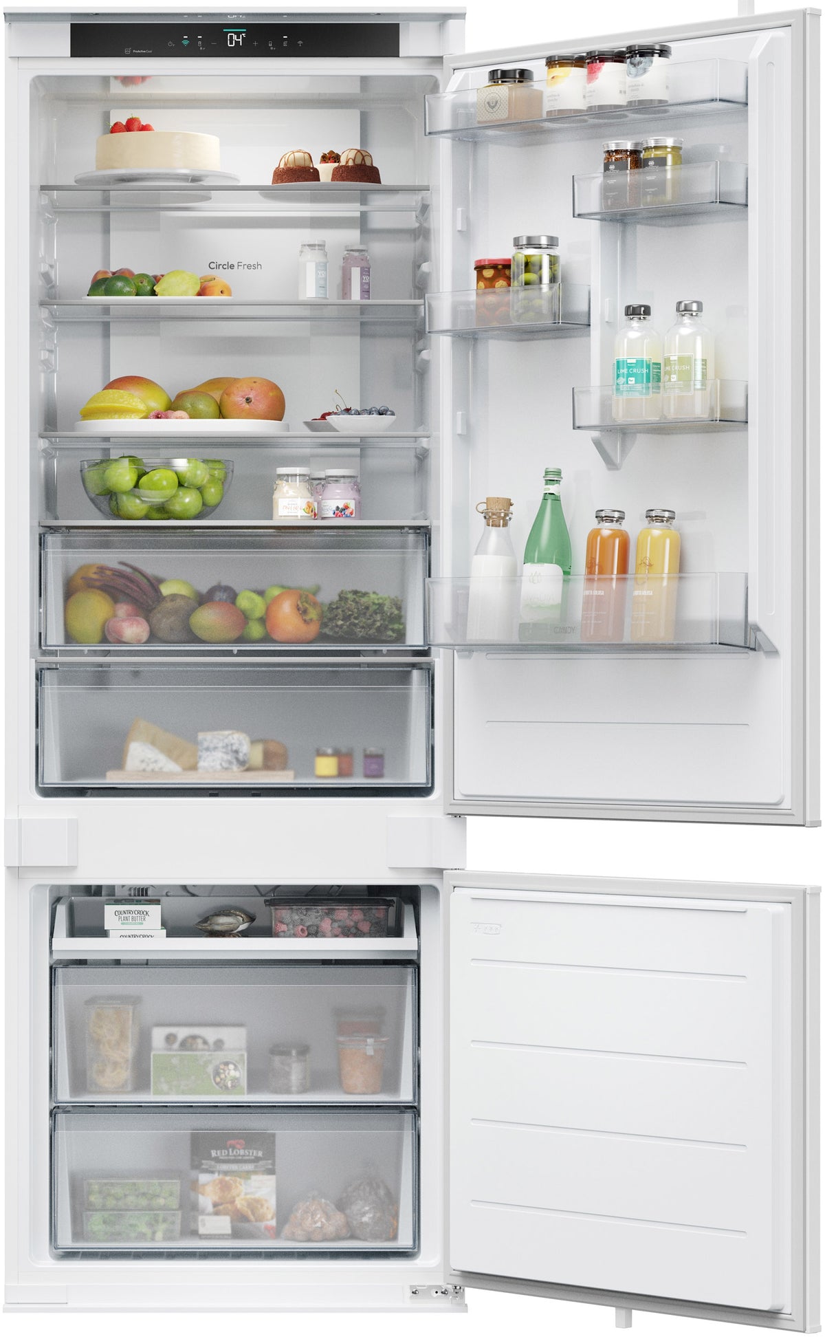 Candy CNBQT3719EW Fresco 400 382L Class E Built-In Fridge-Freezer