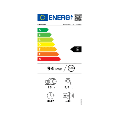 Electrolux ESL5315LO Built In Dishwasher, 5 Prog SKU: EXESL5315LO