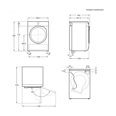 Electrolux Series 600 GentleCare Tumble Dryer 9KG, Heat Pump