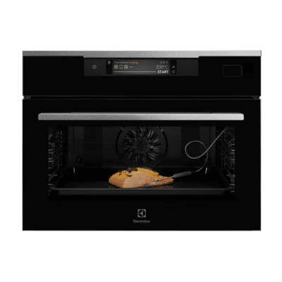 Electrolux SteamBoost Series 800 Built In Combi Compact Oven, 43L, FoodProbe, WiFi SKU: ZE EXKVBAS21WX