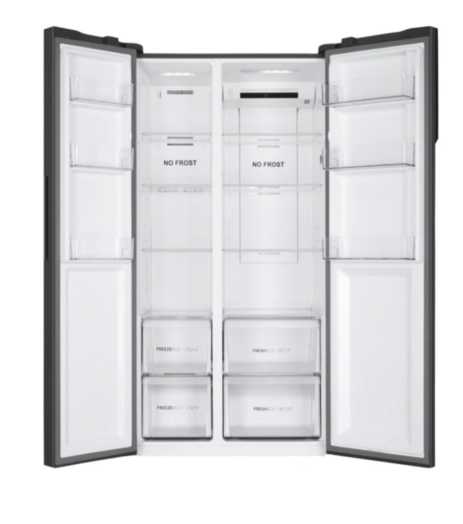 Haier SBS 90 Series 3 American Style Fridge Freezer, 528L, Black