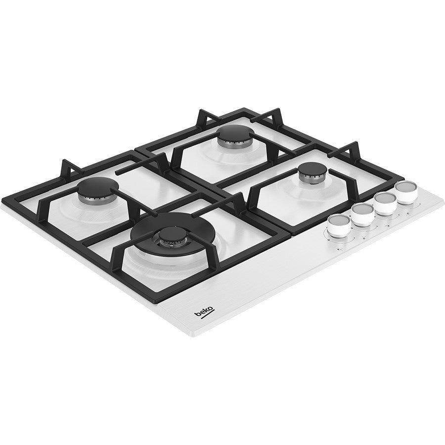 Beko Hob Gas 4 Burner White 60 cm #HIAW64225SW