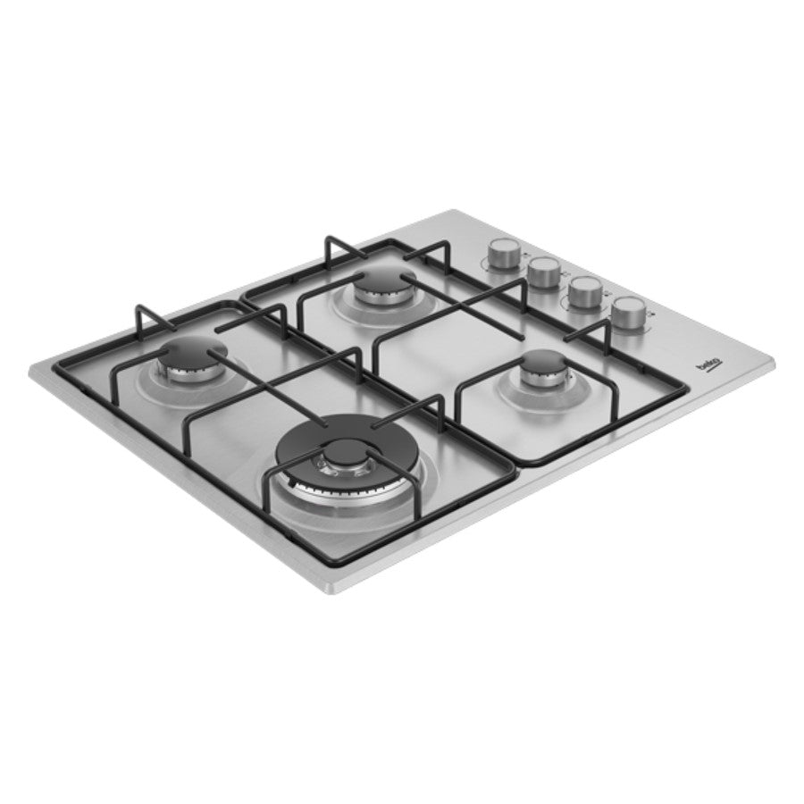 Beko Hob Gas 4 Burners Inox 60 cm #HIBG64123SX