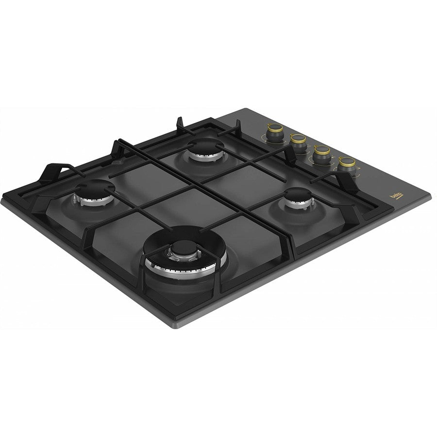 Beko Hob Gas 4 Burner Black 60 cm #HIGG64125SAR
