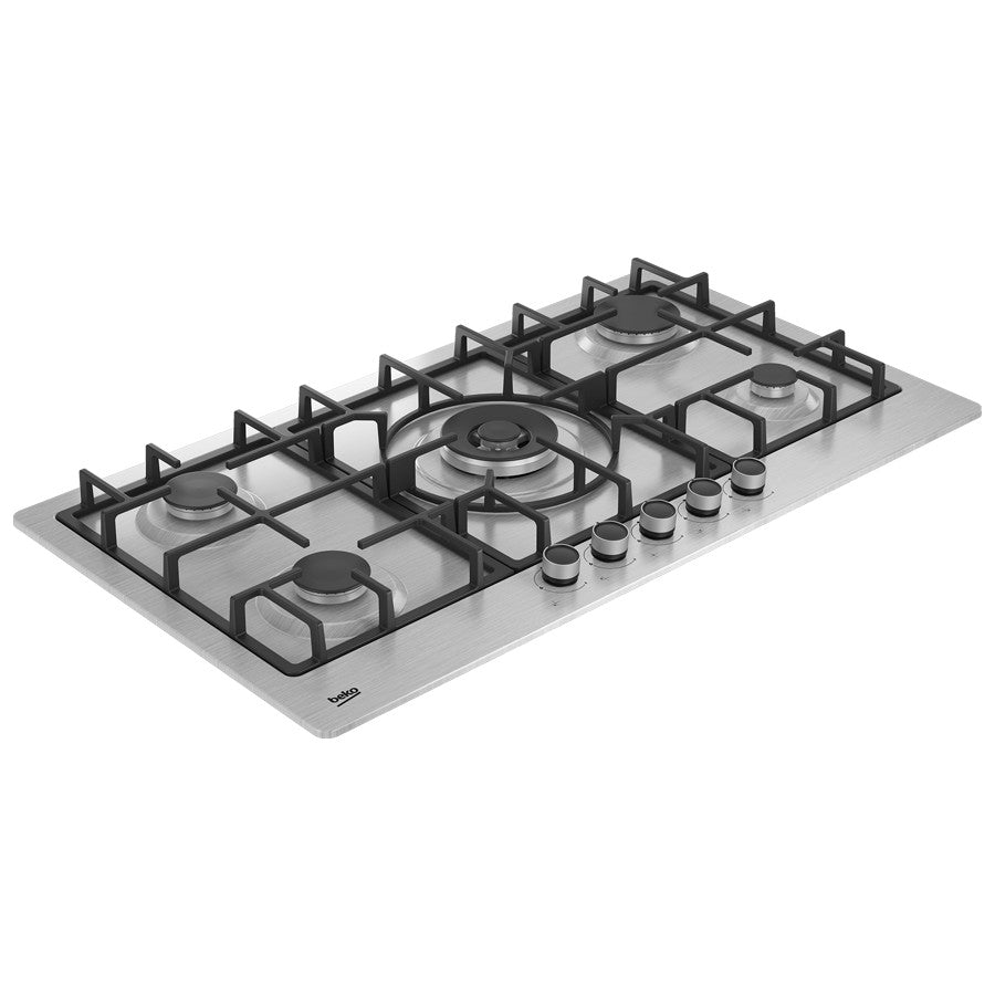 Beko Hob Gas 4 Burner 1 Wok Inox 90cm #HIMW95225SX