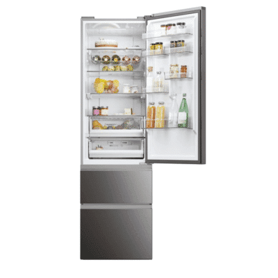 Haier 3D 60 Series 5 French Style Fridge Freezer, Dark Inox