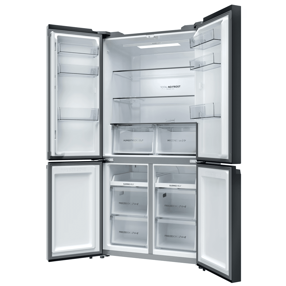 Haier Cube 90 Series 3 Four Door Fridge Freezer, hOn App, 651L, Dark Grey