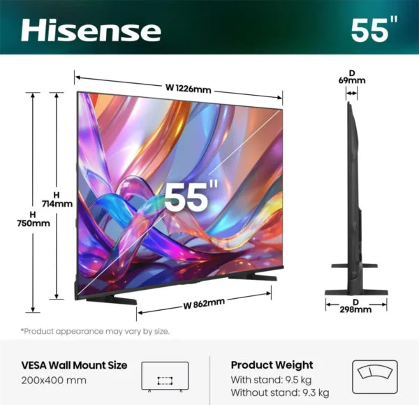 Hisense 55Q7S 55″ 60Hz 4K Hi-QLED Smart TV Wi-Fi