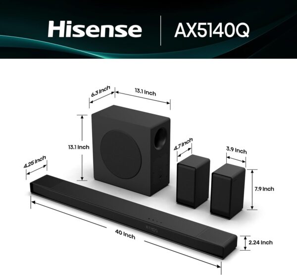 Hisense AX5140Q 5.1.4 Wireless Sound Bar with Dolby Atmos