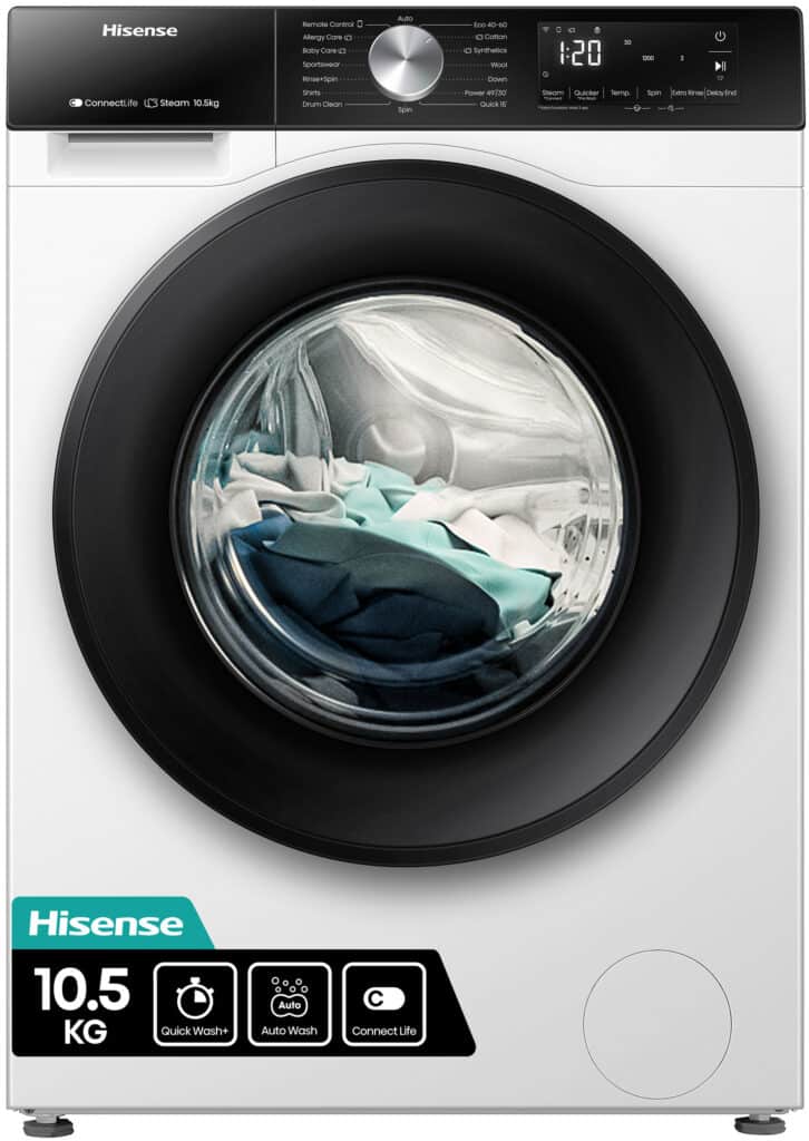 Hisense WF3S1043BW3 10.5Kg 1400rpm Class A Washing Machine