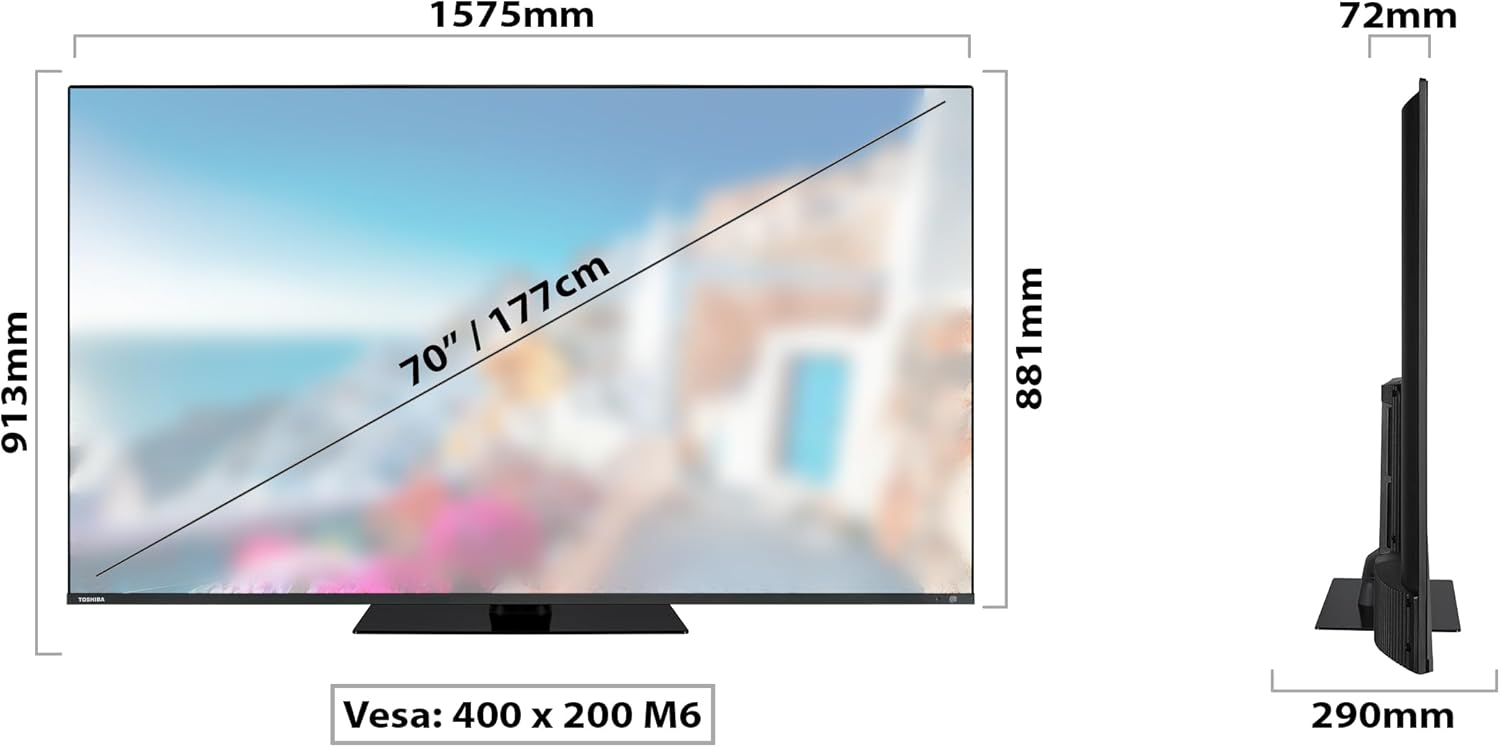 Toshiba 70″ Android Quantum Dot Colour UHD TV – 70QA7D63DG