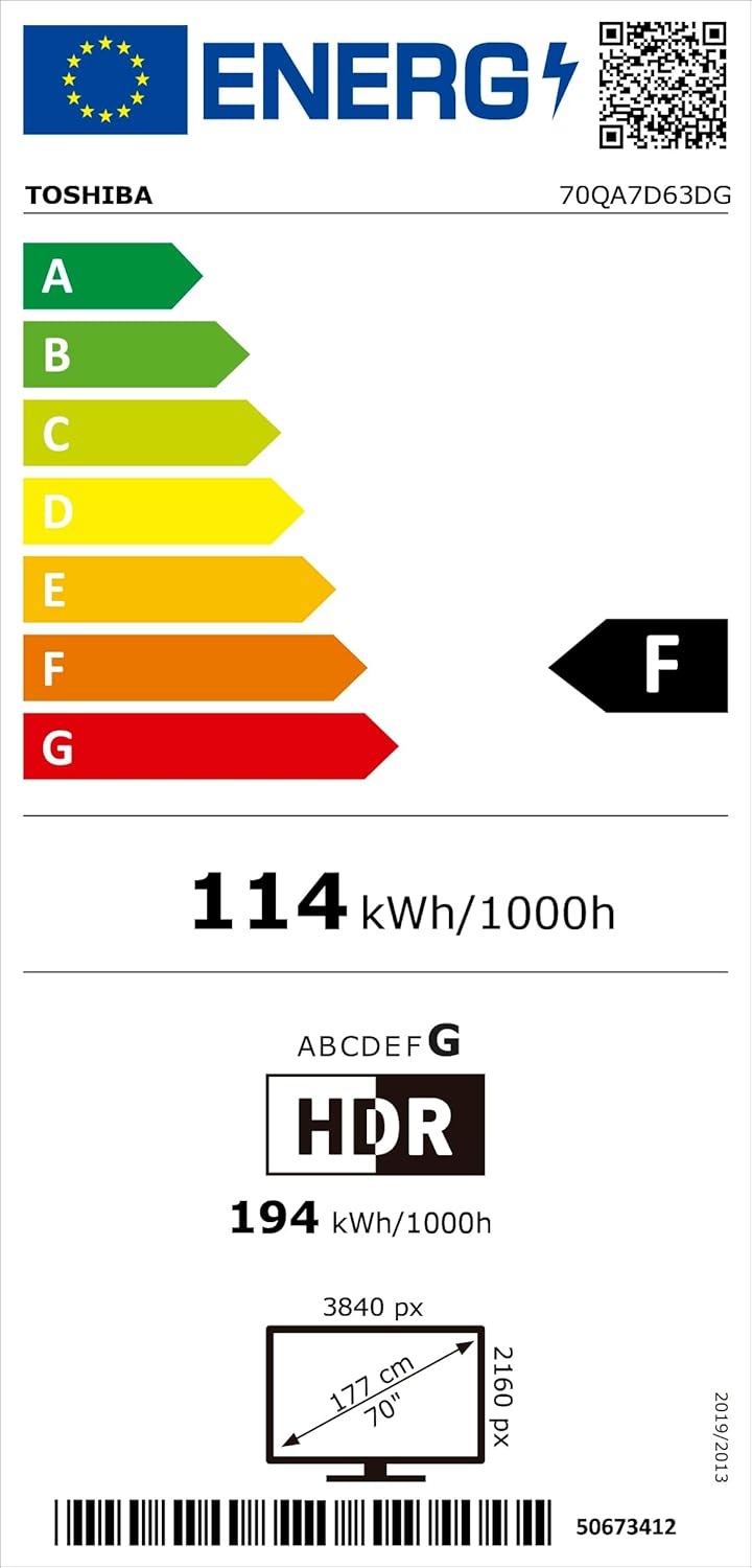 Toshiba 70″ Android Quantum Dot Colour UHD TV – 70QA7D63DG