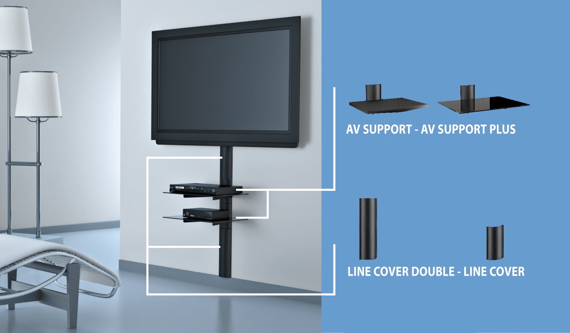 Meliconi AV Support – Wall-Mounted Shelf for AV Equipment, 12kg Capacity