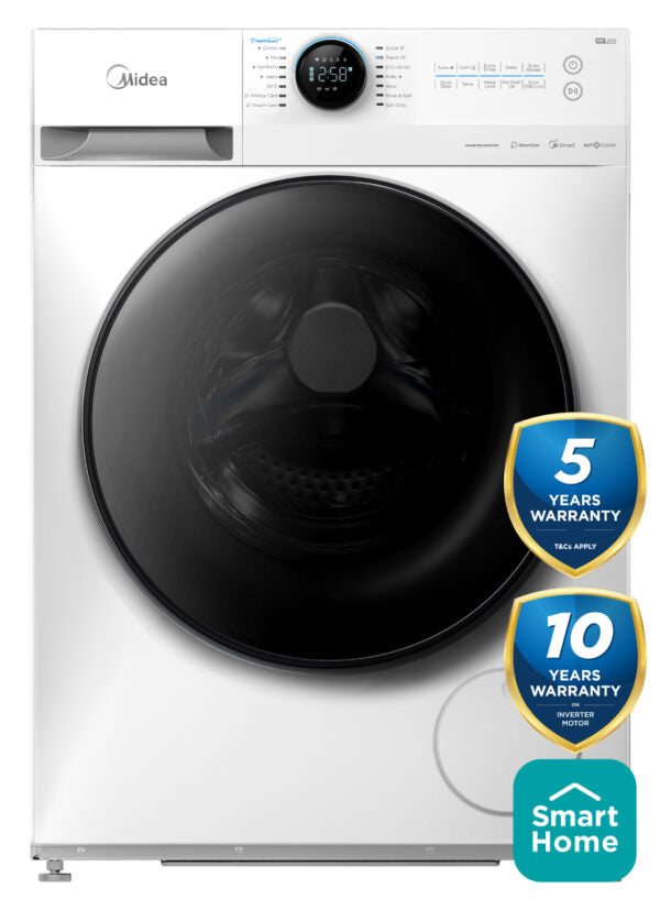 Midea Premium Lunar Series Washing Machine 9kg A Class Wi-Fi Control (MF200W90WB/W-HR)