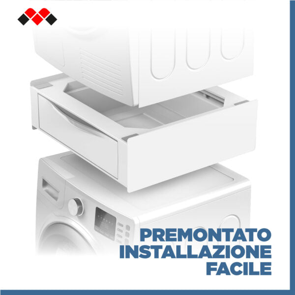 Meliconi 656112 Torre Extra L60 Universal Stacking Kit with Pull-Out Drawer – 60cm Width, 250kg Capacity