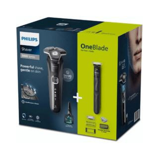 Philips Series 5000 Wet & Dry Electric Shaver + OneBlade Electric Shaver, Face & Body SKU: PHS5898/79