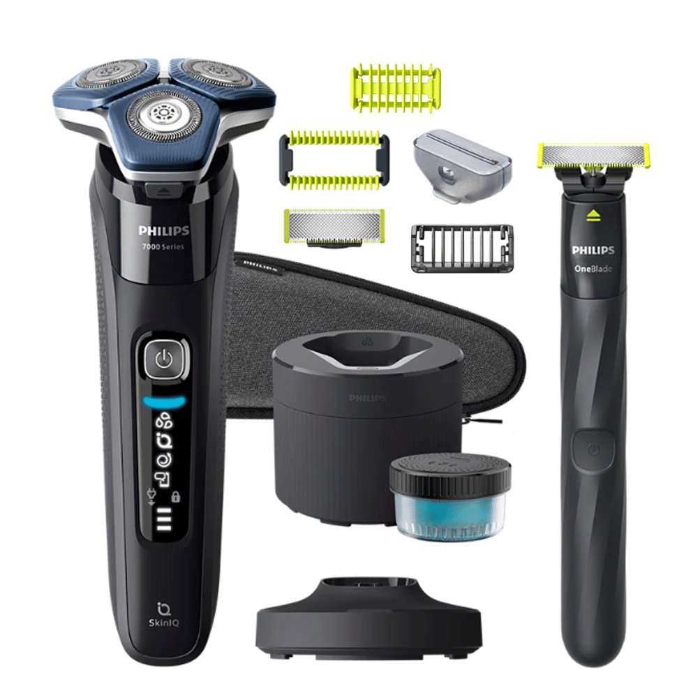 Philips Series 7000 Wet & Dry Electric Shaver + OneBlade Electric Shaver, Face & Body SKU: PHS7886/78