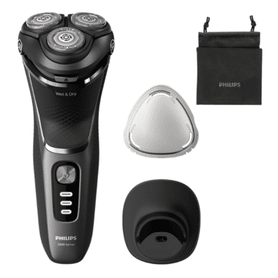 Philips Wet & Dry Electric Shaver 3000, Protection Cap, Charger Stand SKU: PHS3343/13