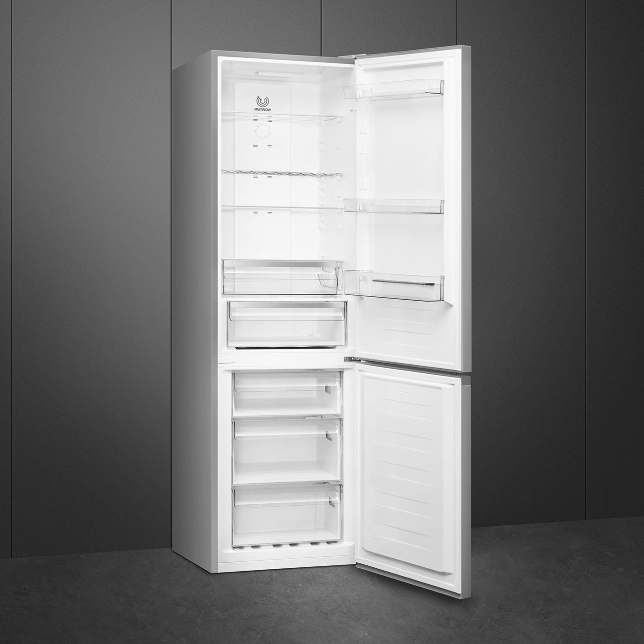 Smeg Free standing refrigerator Bottom Mount Universale Aesthetic – Inox-look