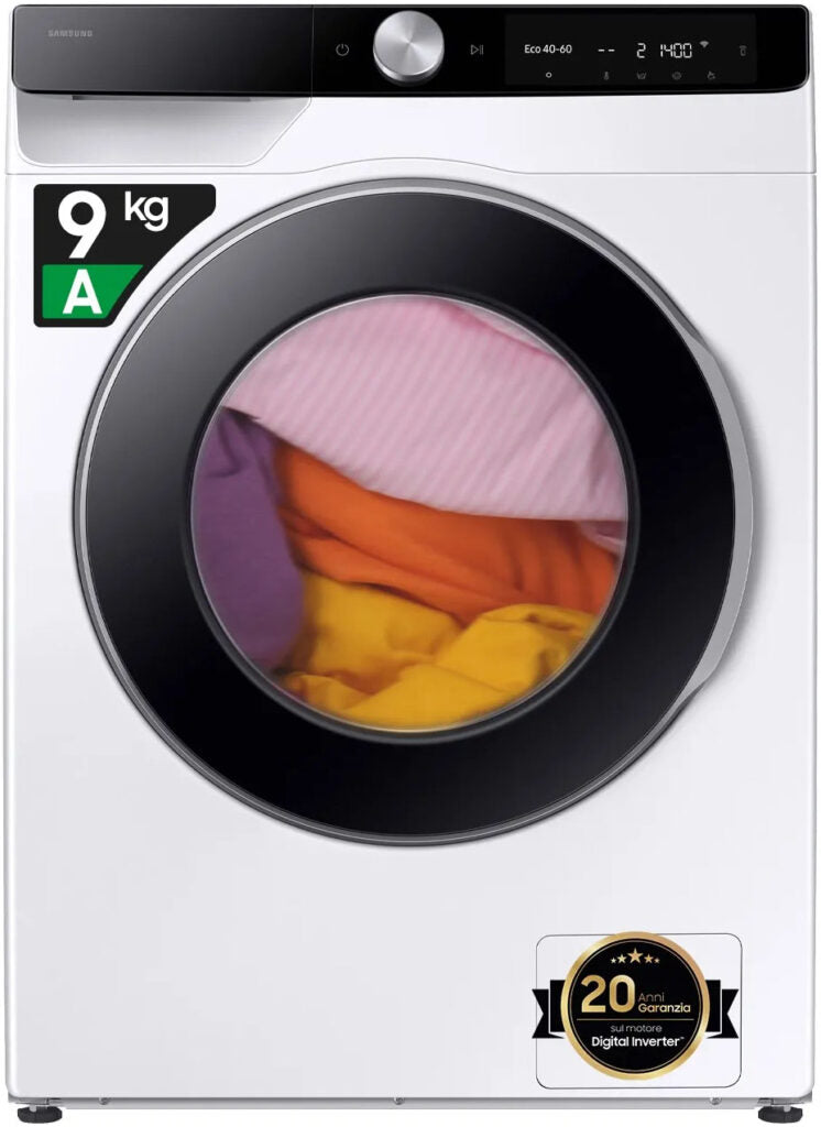 Samsung WW90DG6G94LKU3 9kg 1400rpm AI Control Ecodoser Class A Slim Washing Machine