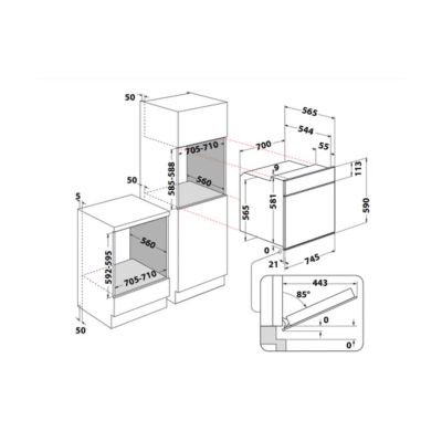 Whirlpool W Collection W7 Electric Oven, 89L, 75CM SKU: ZE WHW7OM75