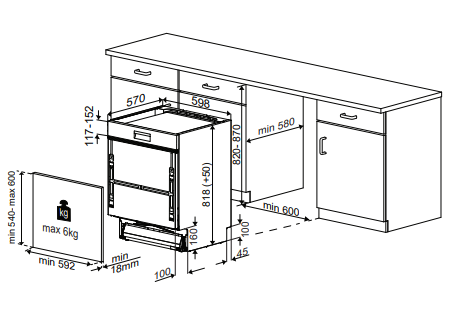 Beko DSN26420X Semi-Integrated Built-In Dishwasher – 14 Place Settings