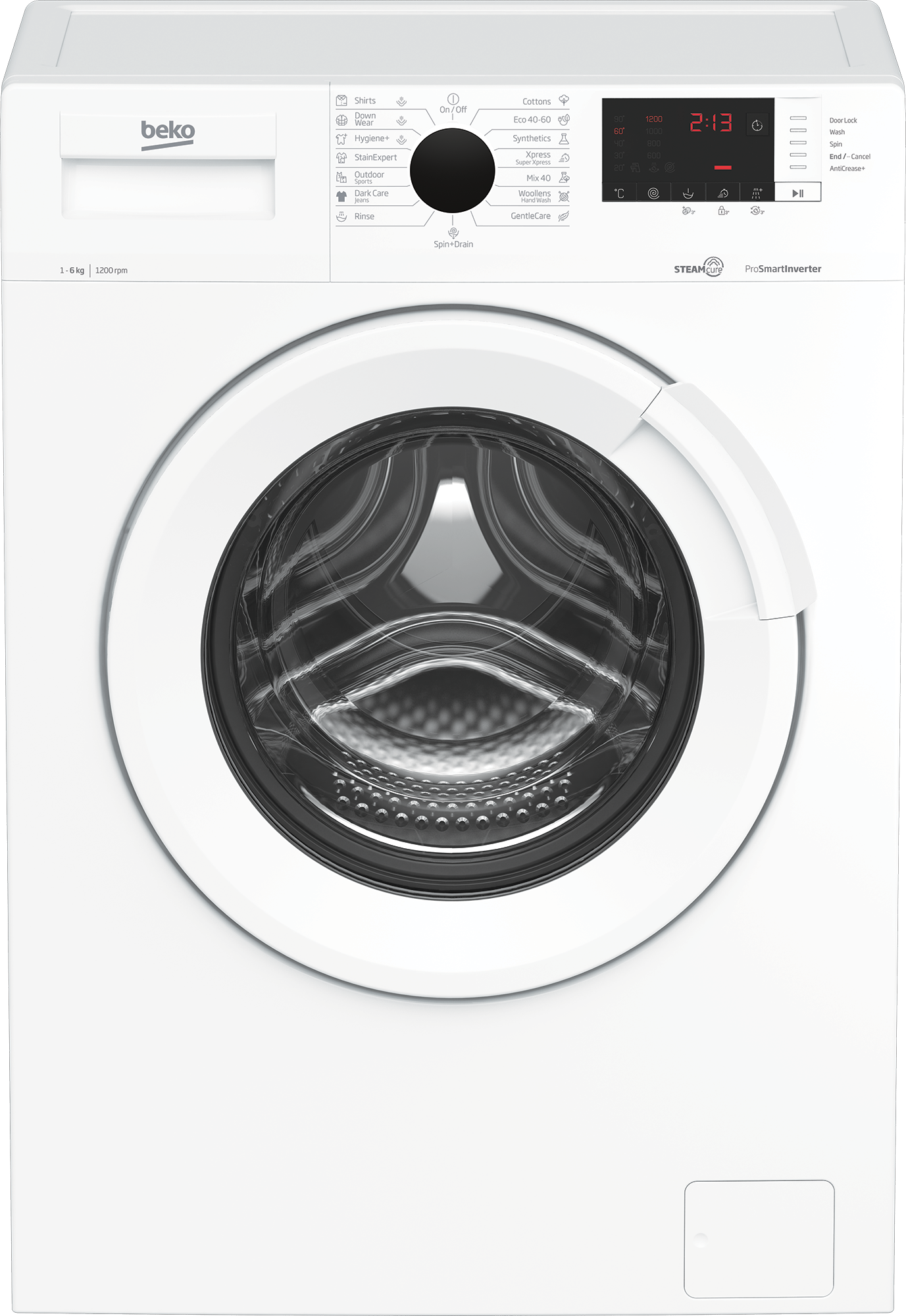 Beko WUE6622ZW 6kg Washing Machine – 1200 RPM, SteamCure, ProSmart Inverter