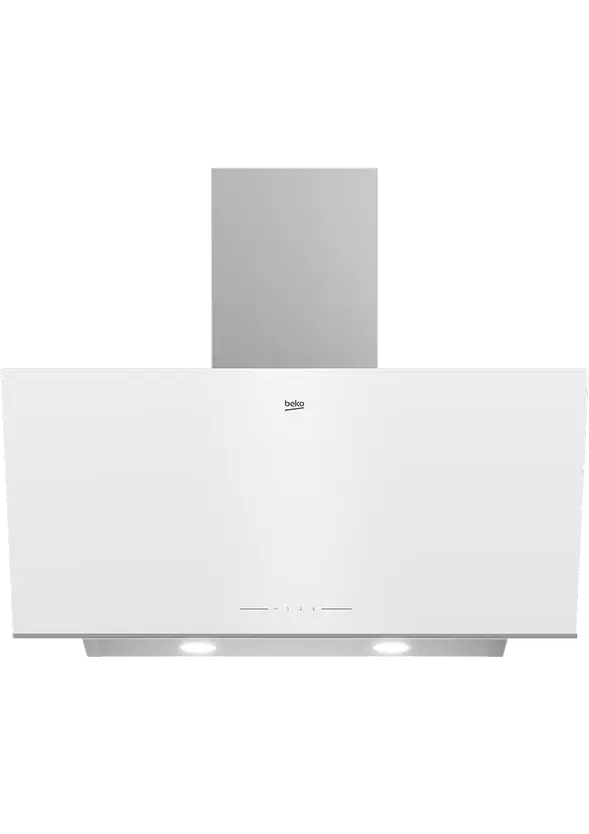 Beko BHCA94640WH 90 cm White Slanted Glass Cooker Hood – LED Touch Control
