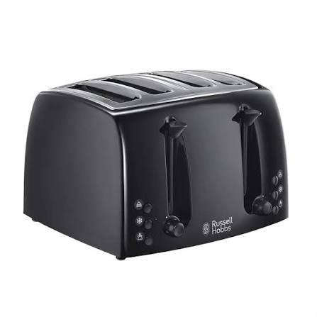 Textures Black 4 Slice Plastic Toaster 21651