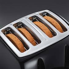 Textures Black 4 Slice Plastic Toaster 21651