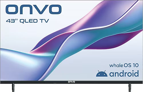 Onvo 43VQ80F2FA - 43in QLED FHD - Frameless Android Tv/Whale OS10 - BT Remote - DVB-T2/C/S2 - Netflix/Youtube/Prime/Disney